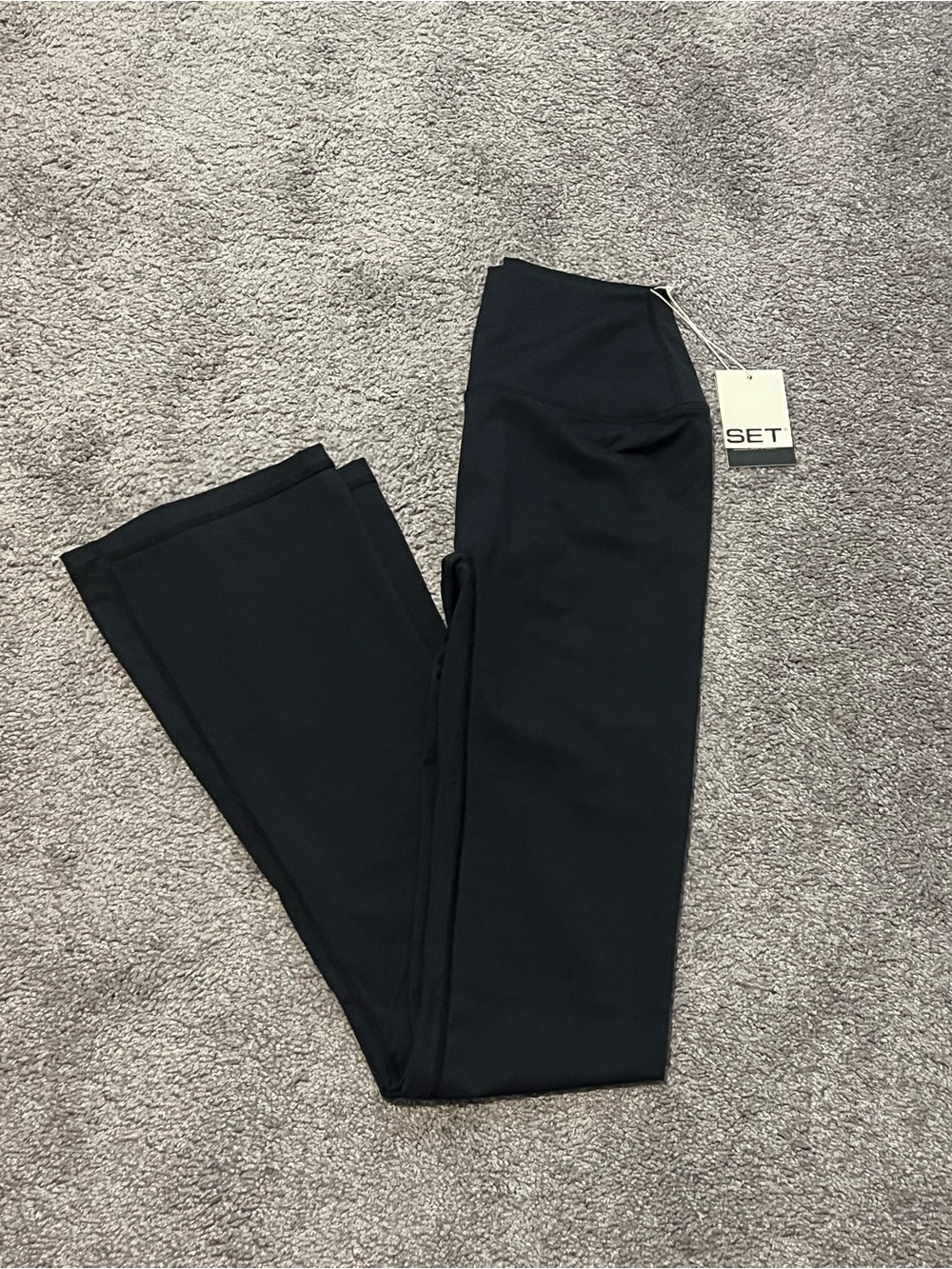 Set Active Breathe Straight High Rise Leggings - Onyx